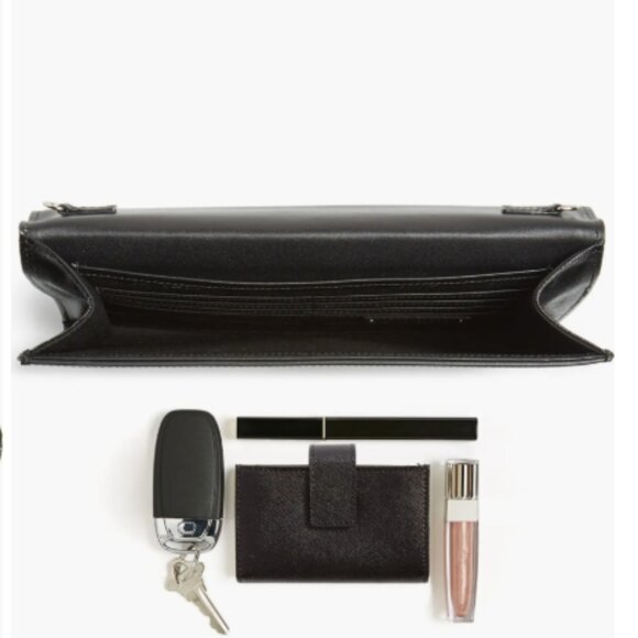 Halogen® Angled Snake Pattern Leather Day Clutch - Picture 5 of 5